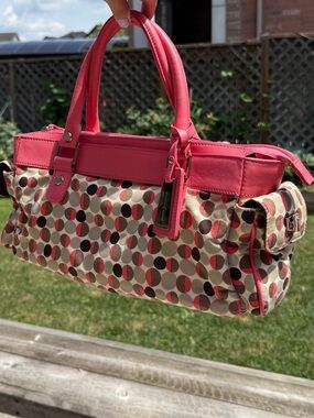 Y2K Leather Pink Polka Dot Handbag